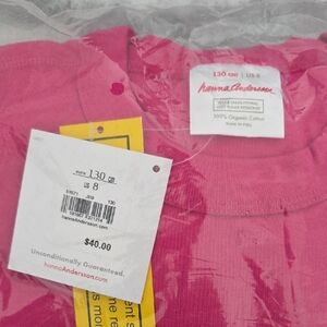 NWT Hanna Andersson Magenta Long John Organic Cotton Pajama 130 8